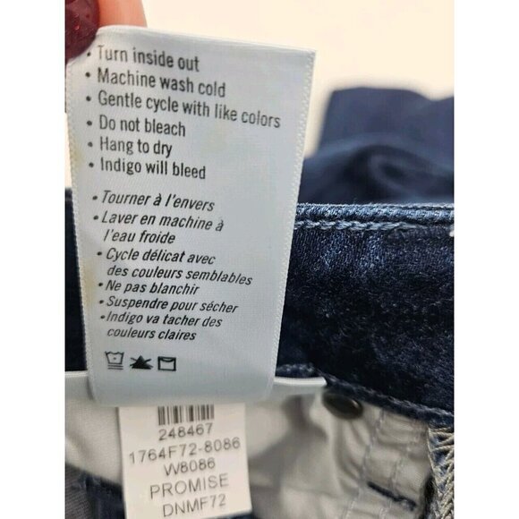 New Paige Verdugo Ankle Jeans Womens 24 Promise Dark Blue Mid Rise Ultra Skinny - Picture 8 of 8